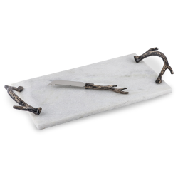 Wonderful Marble Antler Cheese Board with Knife