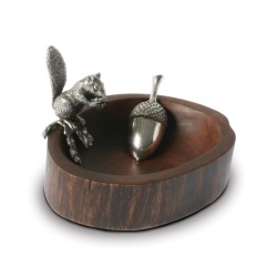 Vagabond House Wood and Pewter Squirrel Bowl
