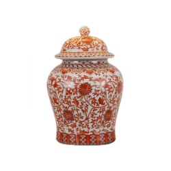 Red Coral Temple Jar