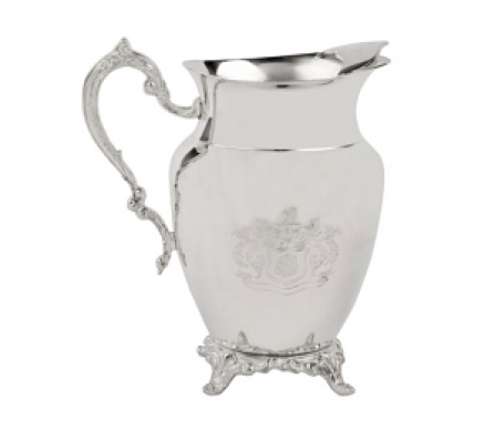 Stunning Silver Etched Water Pitcher