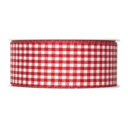 Red and white gingham ribbon