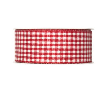 Red and white gingham ribbon