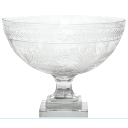 Fabulous new etched Swag and garland glass centerpiece bowl (medium)