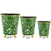 Incredible mossy green chinoiserie floor planter (three sizes)