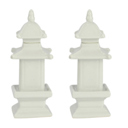 Darling pair of white pagodas