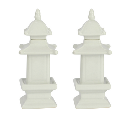 Darling pair of white pagodas