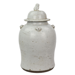 Incredible antiqued creamy white extra large ginger jar
