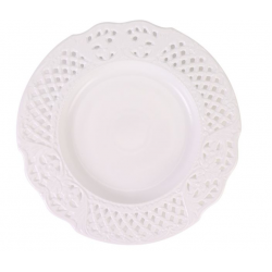Stunning new 8.75" pierced embossed dinner plate (white)