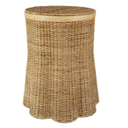 Incredible storage scalloped wicker 24" stool