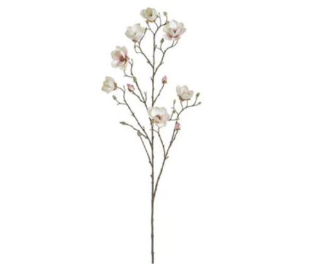 Fabulous lifelike 45" magnolia pk/crm flower and branches (set of 6 stems)