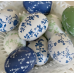 Stunning set of 4 porcelain eggs (blue and white)