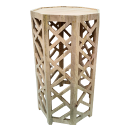 Beautiful large fretwork wood pedestal (natural)