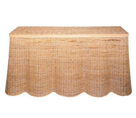 Incredible new extra large wicker scalloped console