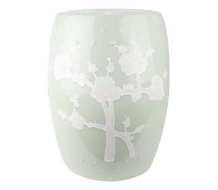 Fabulous new chinoiserie pale green garden seat