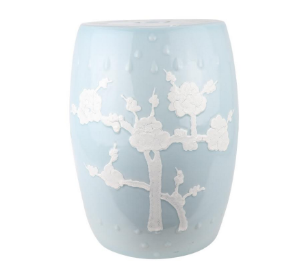 Fabulous new chinoiserie pale blue garden seat