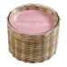 Peony blush 2 wick wrapped rattan candle 