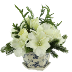 Stunning new holiday amaryllis centerpiece floral
