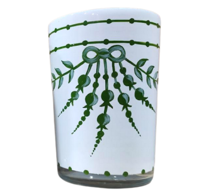 Stunning new lily of the valley glasses/vase (white/green)