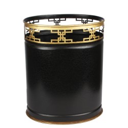Fabulous new fretwork wastepaper basket in black/gold