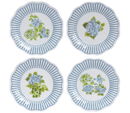 Beautiful set of Hydrangea Garden salad plates (4)
