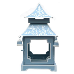 Fabulous blue/white handpainted pagoda lantern
