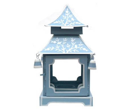 Fabulous blue/white handpainted pagoda lantern