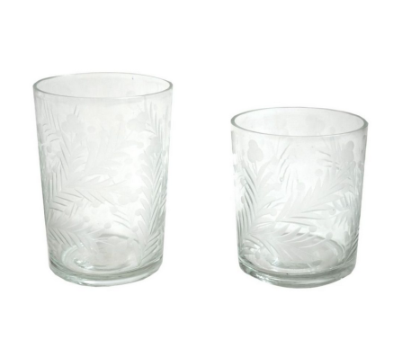 Chic Swag and Garland etched glassware