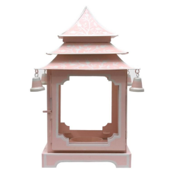 Beautiful soft pink/white handpainted pagoda lantern