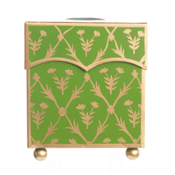 Beautiful mossy green/gold scalloped tissue box