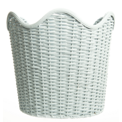Stunning pale blue scalloped wastepaper basket 