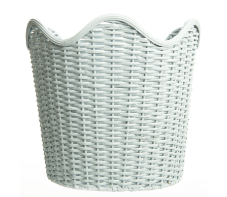 Stunning pale blue scalloped wastepaper basket 