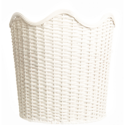 Stunning white scalloped wastepaper basket