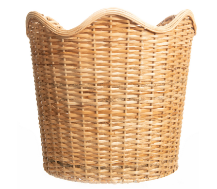 Stunning scalloped natural wastepaper basket