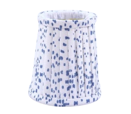 Gorgeous pleated navy dot sconce shade