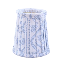 Stunning pleated soft blue/white vine small sconce shade