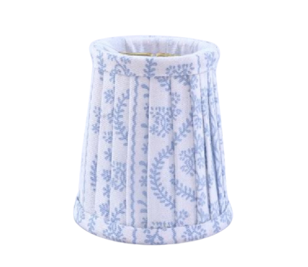 Stunning pleated soft blue/white vine small sconce shade