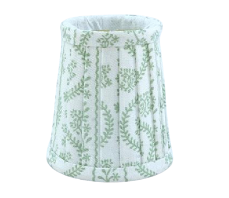 Stunning pleated soft green/white vine small sconce shade