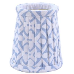 Stunning pleated periwinkle blue/white floral small sconce shade
