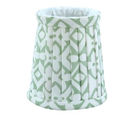 Stunning pleated green/white floral small sconce shade