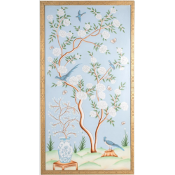 Fabulous new handpainted pale blue chinoiserie framed panel 