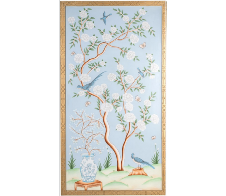 Fabulous new handpainted pale blue chinoiserie framed panel 