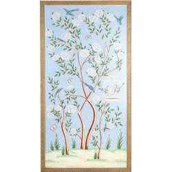 Spectacular handpainted chinoiserie mural pattern #3 (pale blue)