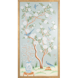 Spectacular handpainted chinoiserie mural pattern #3 (pale green)