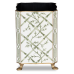Incredible bamboo/floral scalloped square wastepaper basket (green and white)
