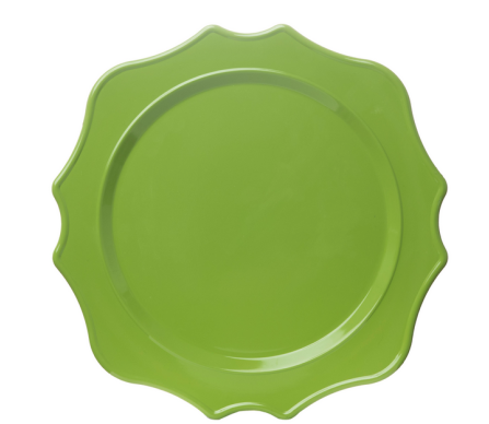 Fabulous new scalloped melamine chargers (apple green)