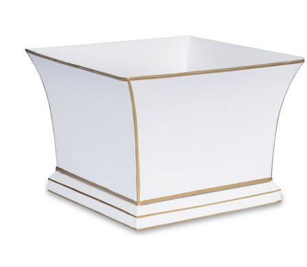 Chic ivory/gold tole flared planter (2 sizes)