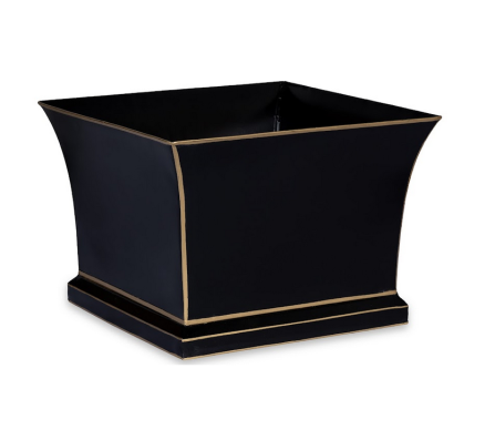 Chic black/gold tole flared planter (2 sizes)