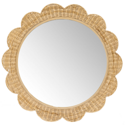 Fabulous scalloped mirror in natural