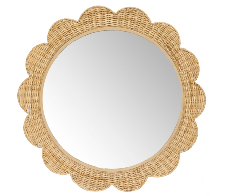 Fabulous scalloped mirror in natural