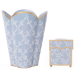 Stunning new trellis wastepaper basket and tissue set (periwinkle blue) 